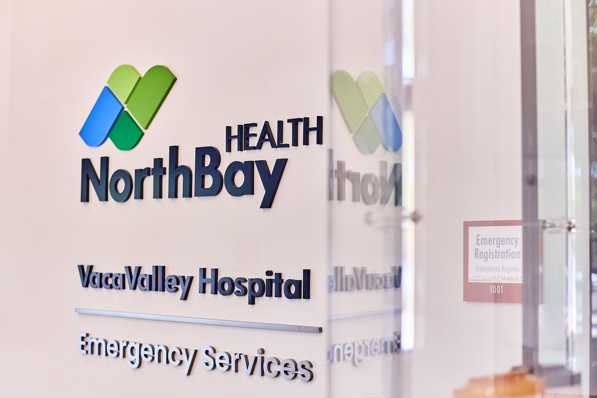 A sign showing the Northbay Health emergency department
