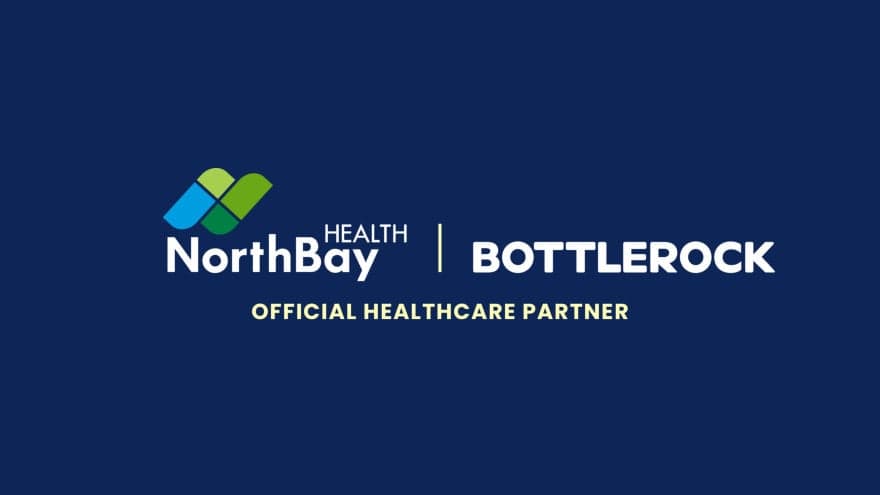 A logo announcing that Northbay Health sponsors the BottleRock festival