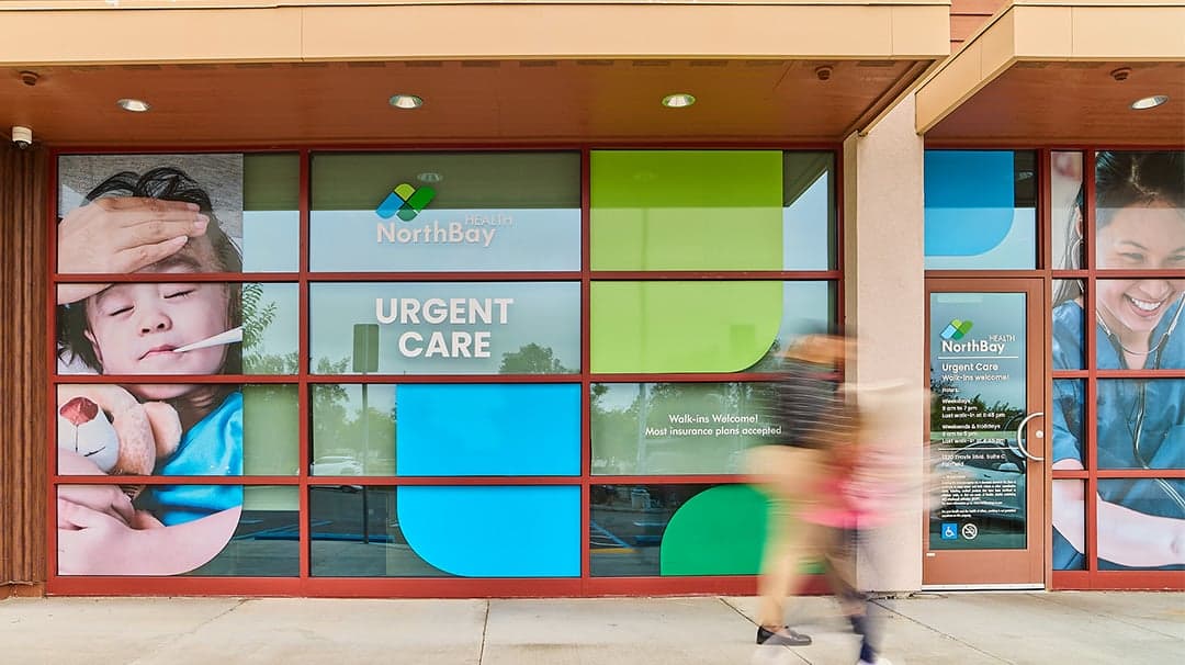 The front door of the Northbay Health Urgent care office in Fairfield, CA