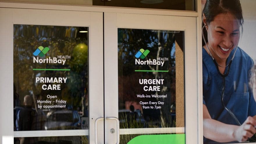 Building front of the joint Primary Care and Urgent Care location in Dixon.